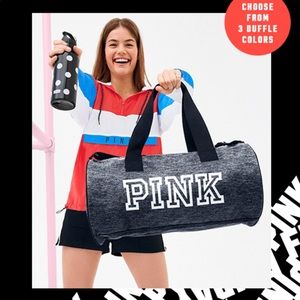 PINK duffle bag and water bottle